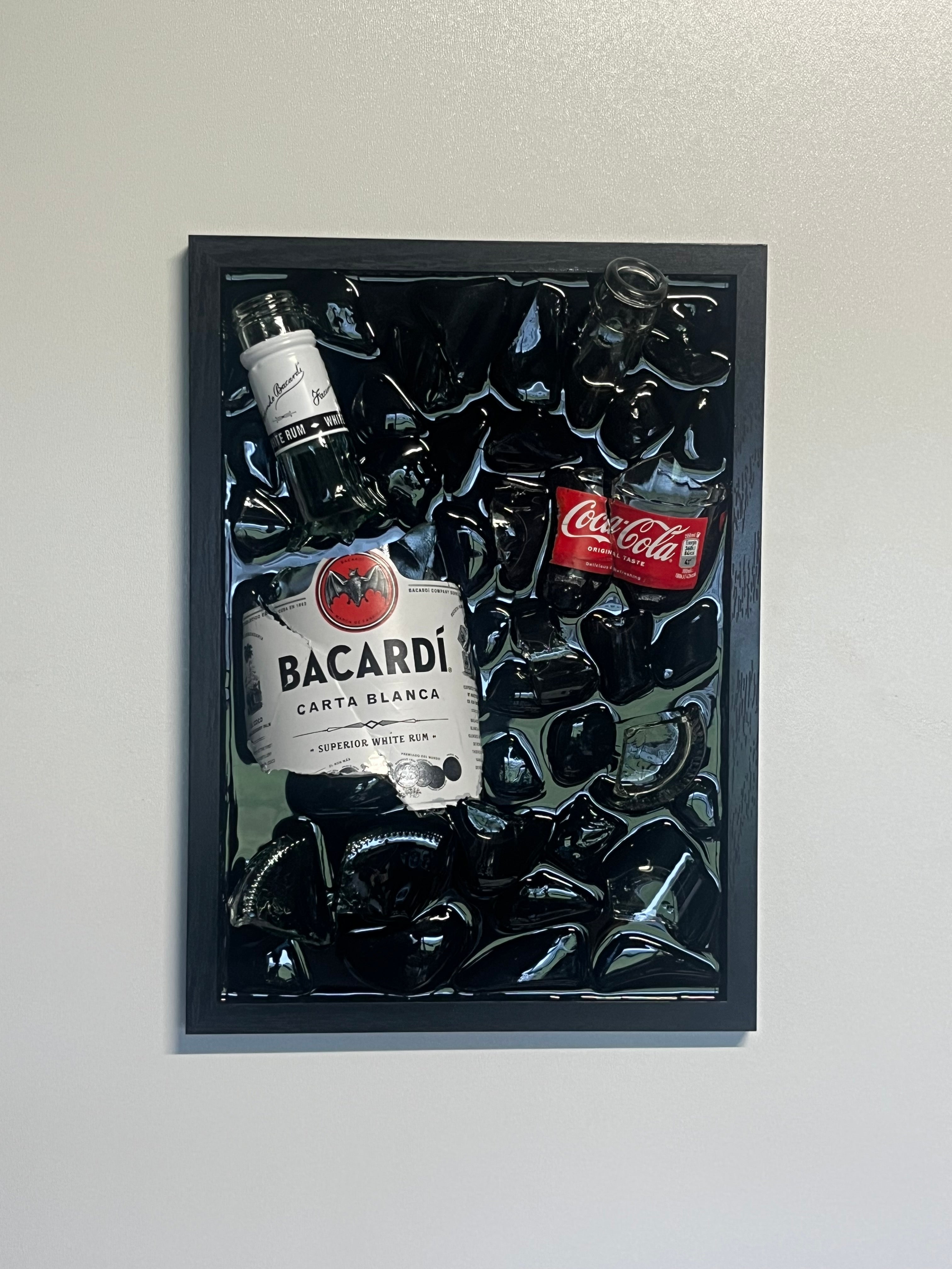 Bacardi Cola - Epoxy flessen kunst