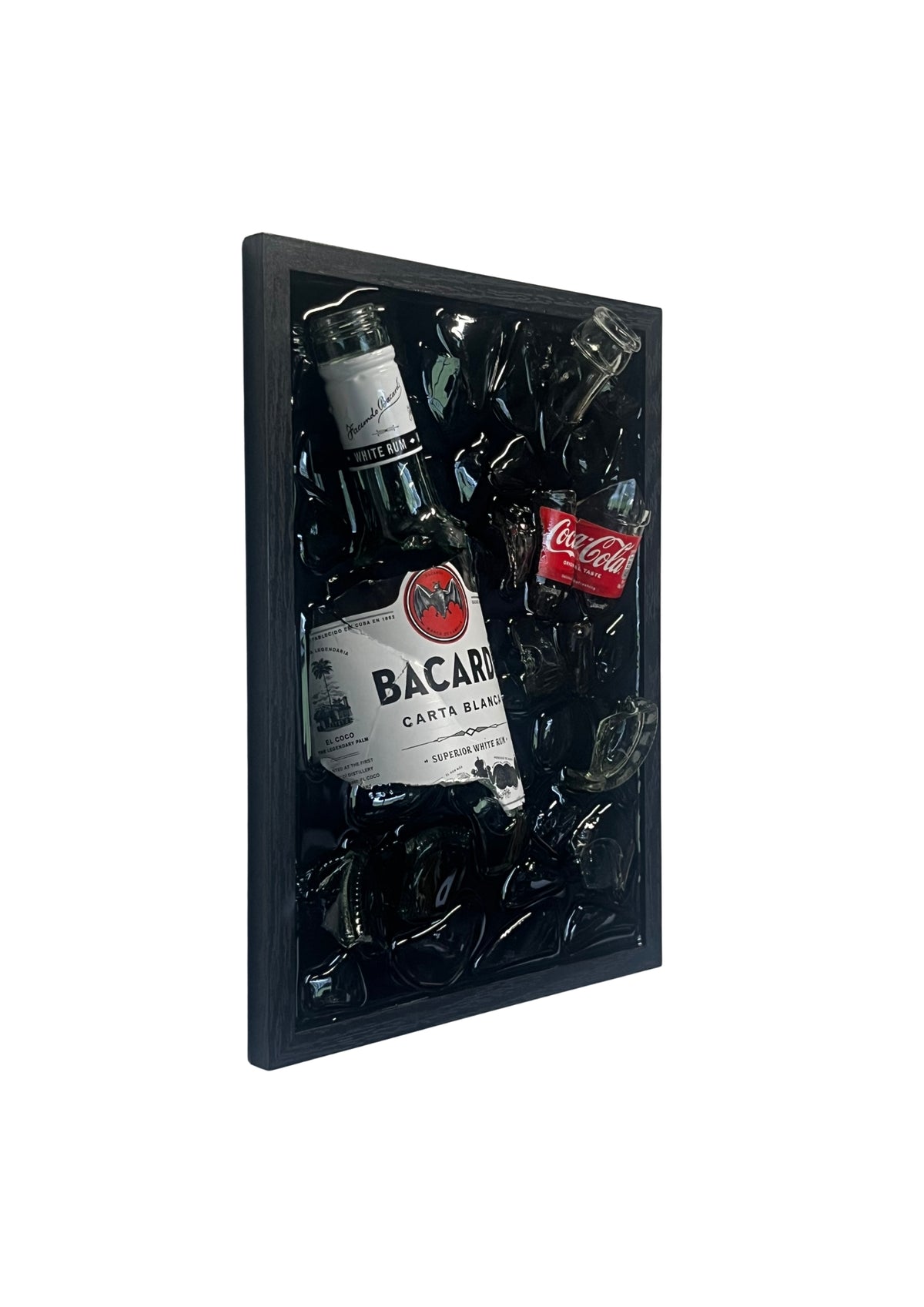 Bacardi Cola - Epoxy flessen kunst