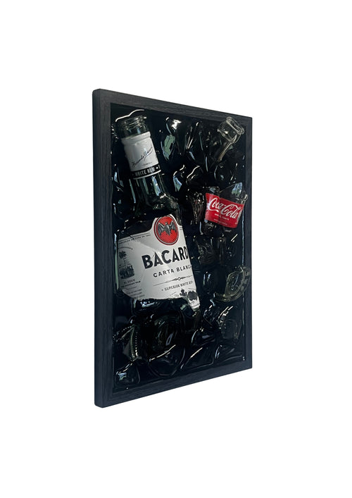Bacardi Cola - Epoxy flessen kunst