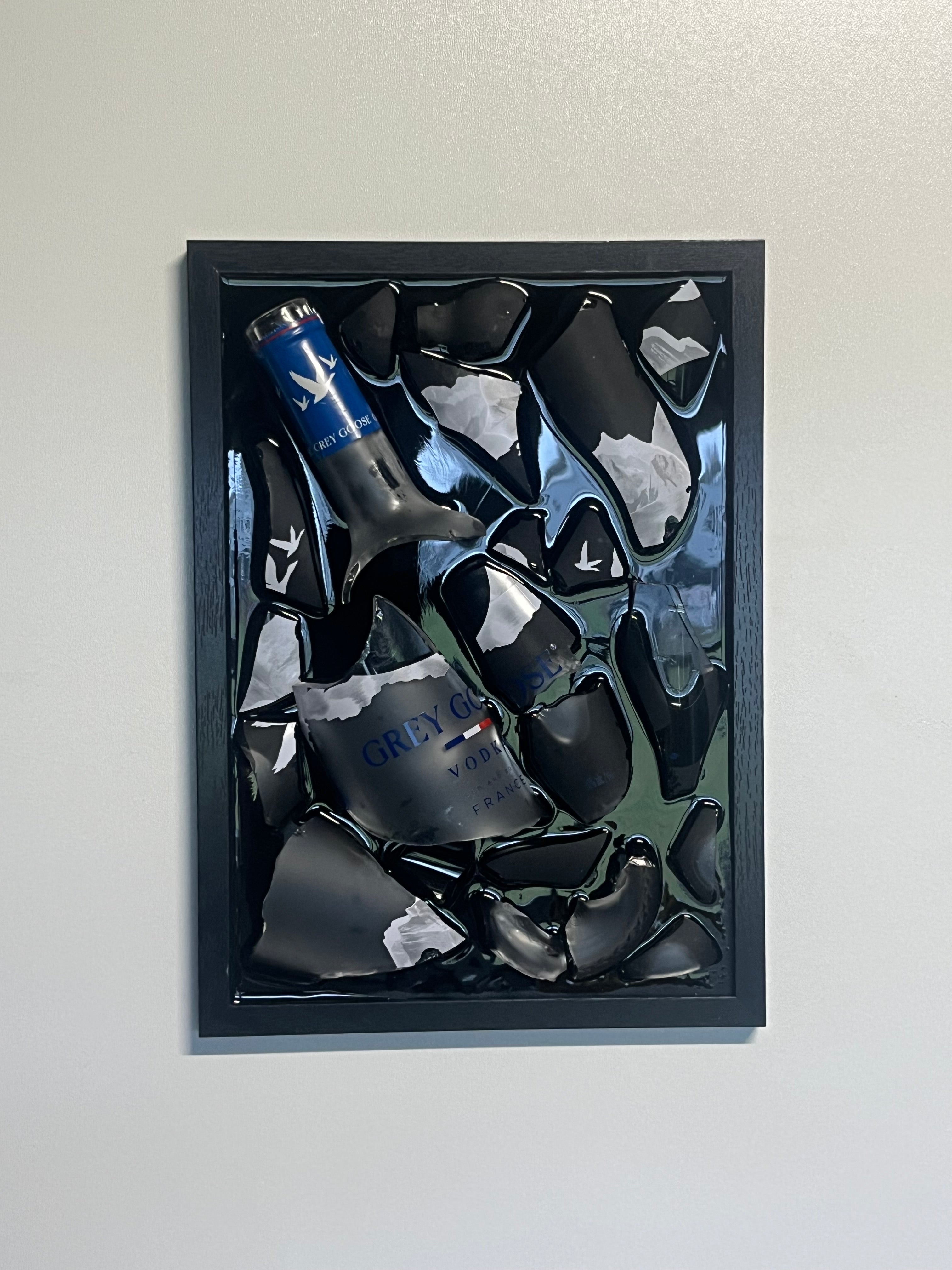 Grey goose - Epoxy flessen kunst