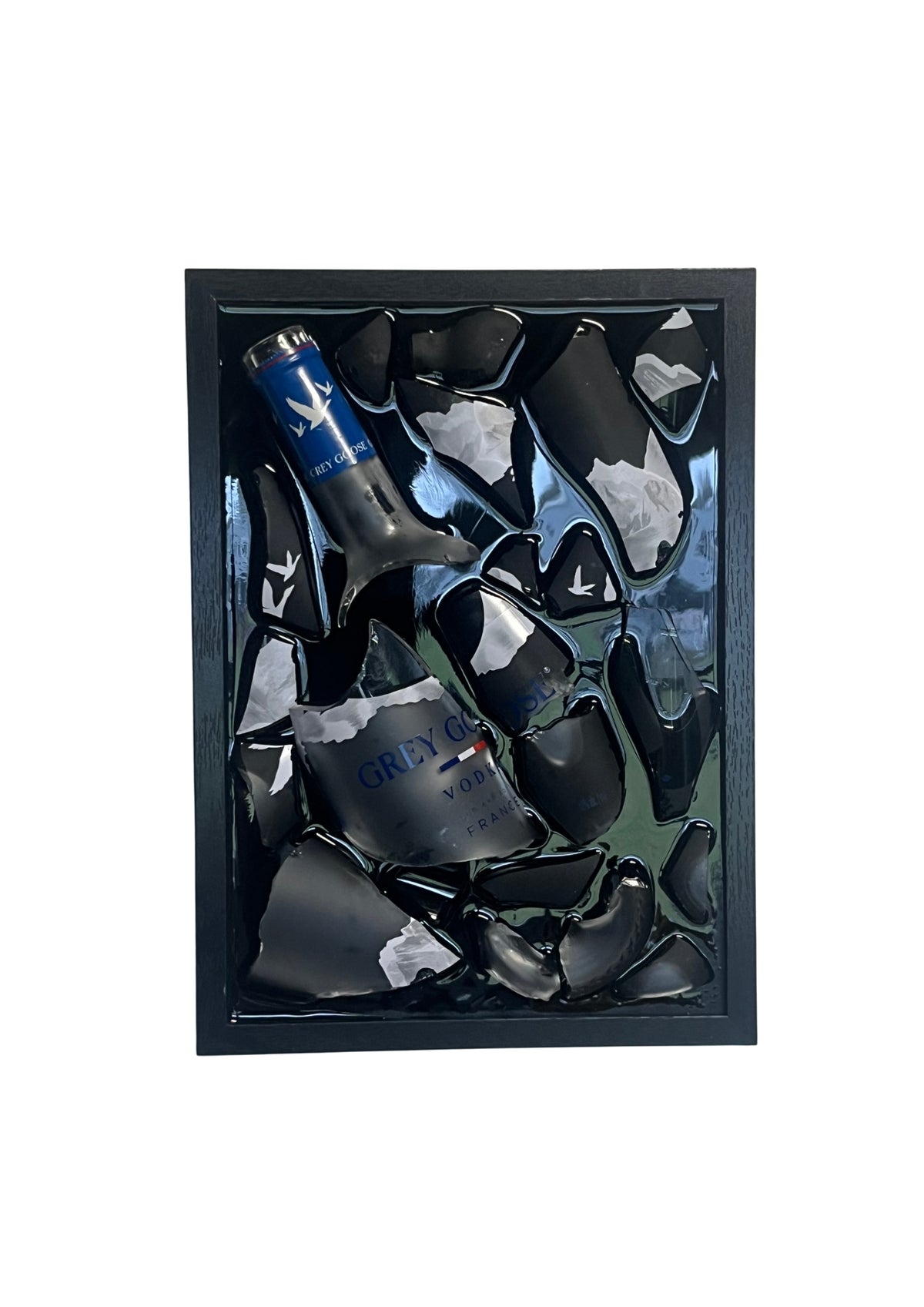 Grey goose - Epoxy flessen kunst