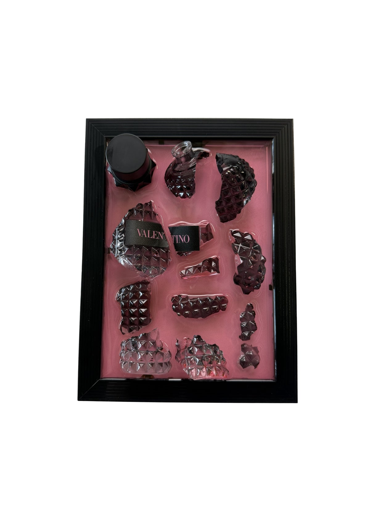 Valentino roze - Epoxy flessen kunst